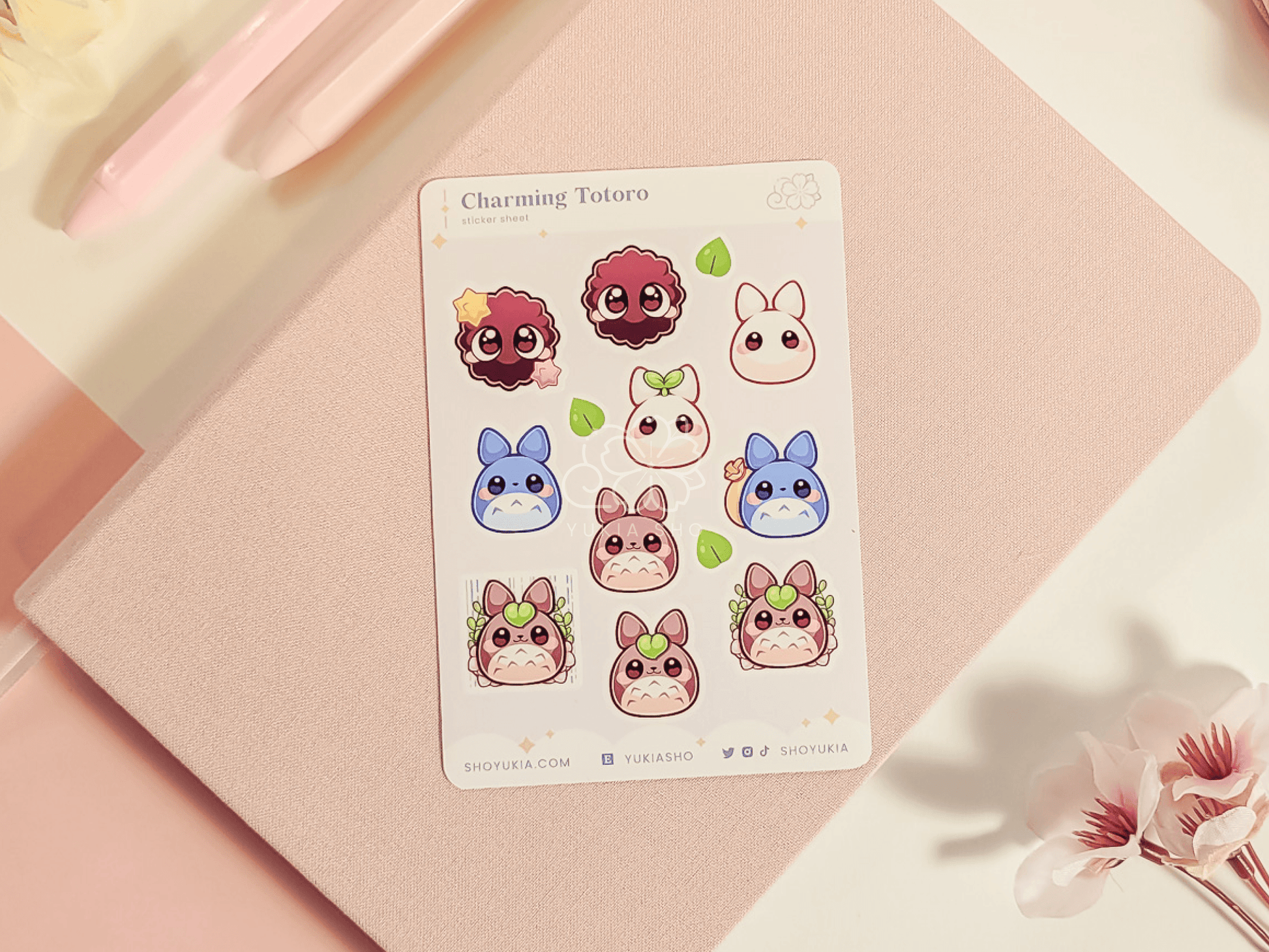 Charming Totoro Mini Sticker Sheet - Yukia Sho Studios