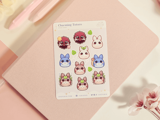 Charming Totoro Mini Sticker Sheet - Yukia Sho Studios Ltd.