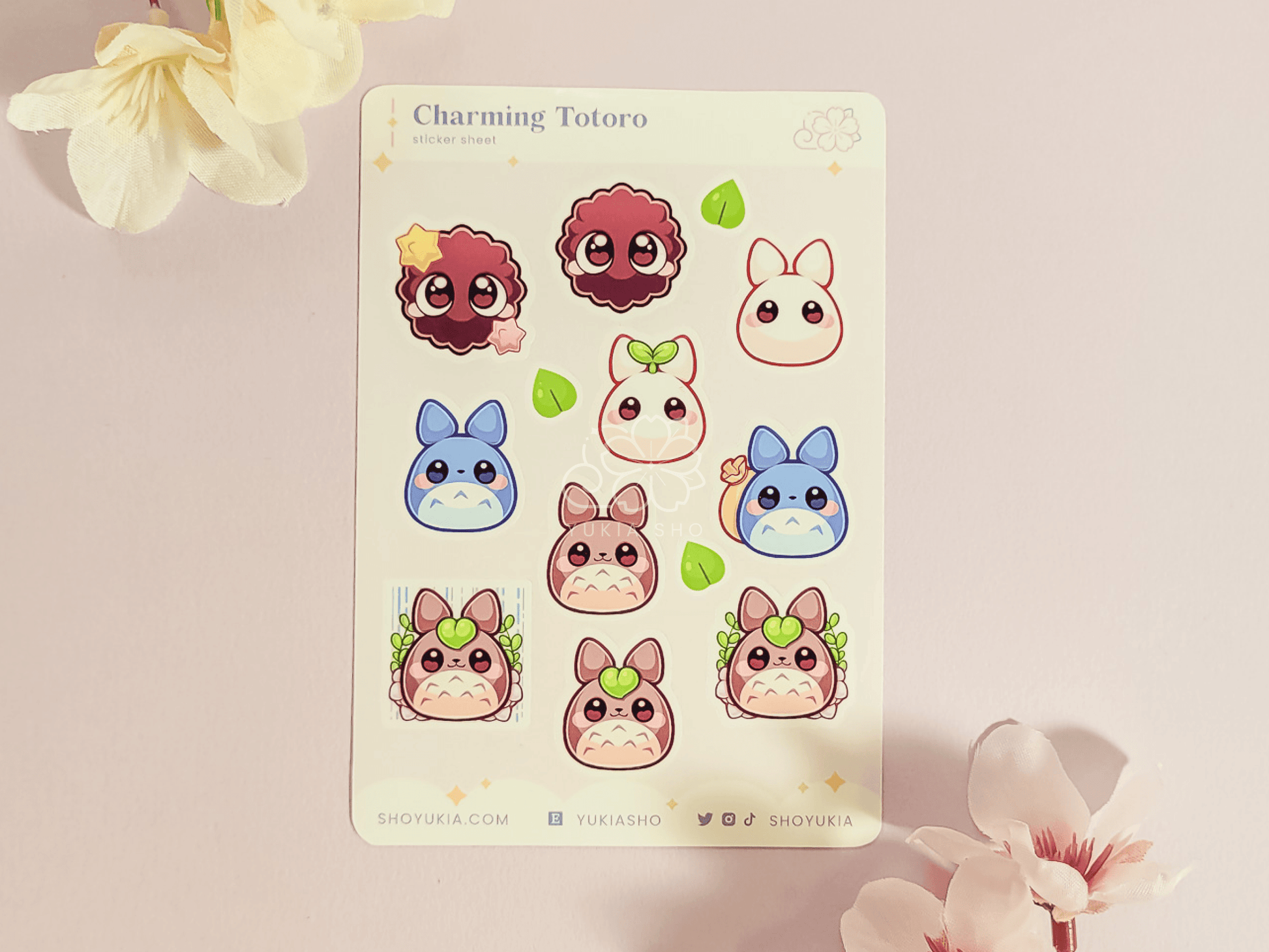 Charming Totoro Mini Sticker Sheet - Yukia Sho Studios
