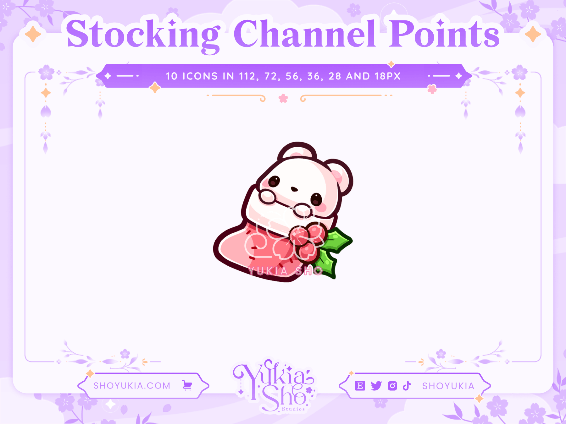 Christmas Bear Stocking Channel Point Icon - Yukia Sho Studios Ltd.