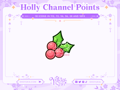 Christmas Holly Channel Point Icon - Yukia Sho Studios Ltd.