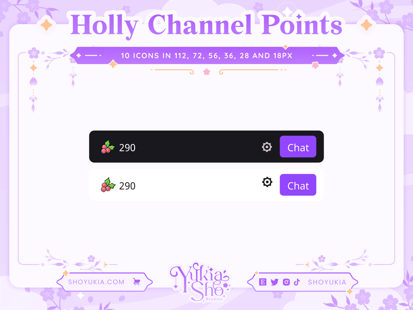 Christmas Holly Channel Point Icon - Yukia Sho Studios Ltd.