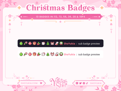 Christmas Sub Badges - Yukia Sho Studios Ltd.