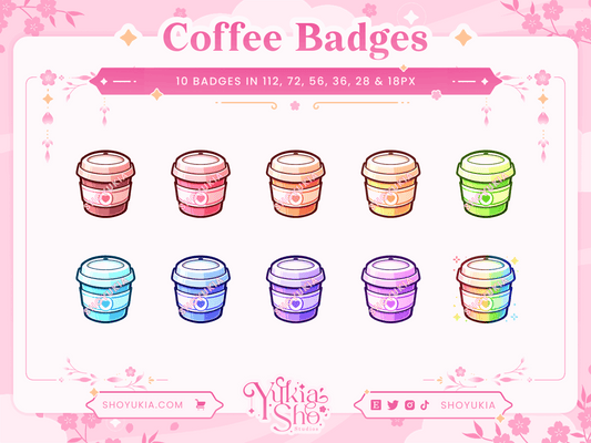 Coffee Sub Badges - Yukia Sho Studios Ltd.