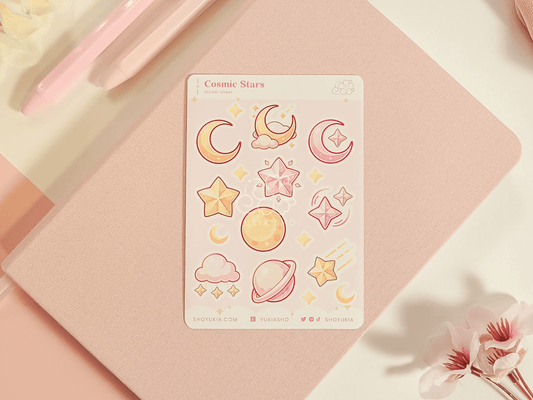 Cosmic Stars Mini Sticker Sheet - Yukia Sho Studios Ltd.