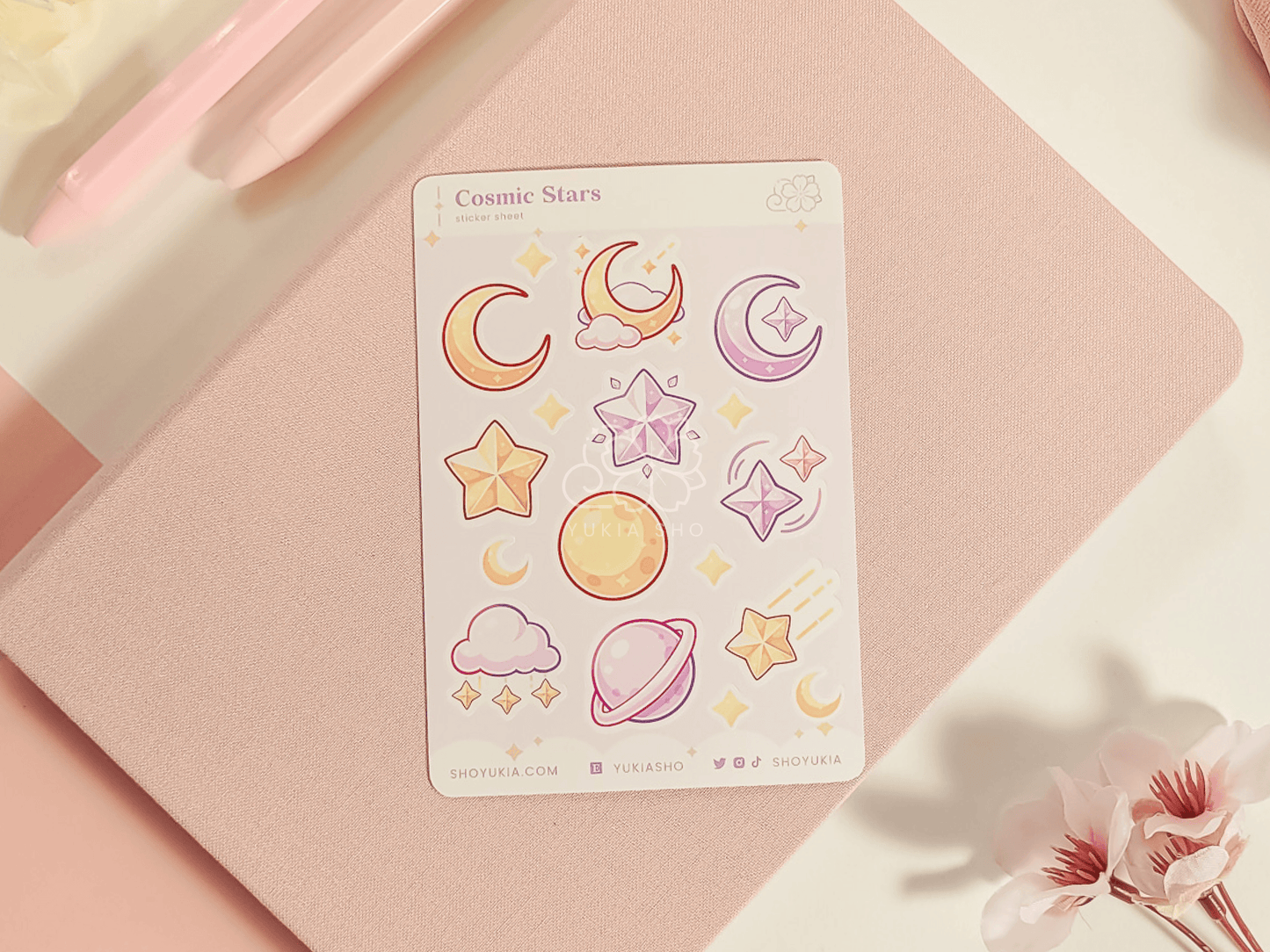 Cosmic Stars Mini Sticker Sheet - Yukia Sho Studios