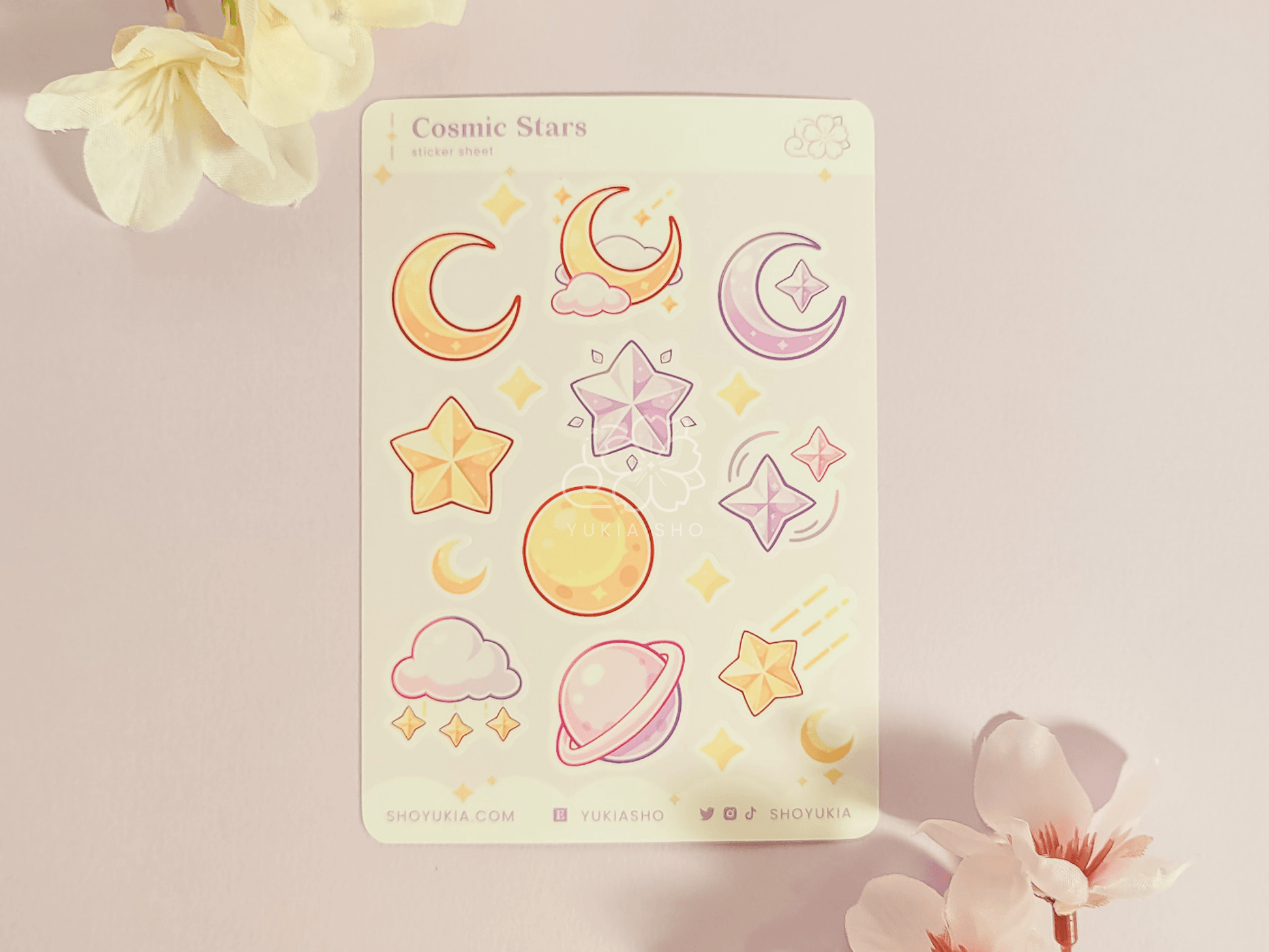 Cosmic Stars Mini Sticker Sheet - Yukia Sho Studios