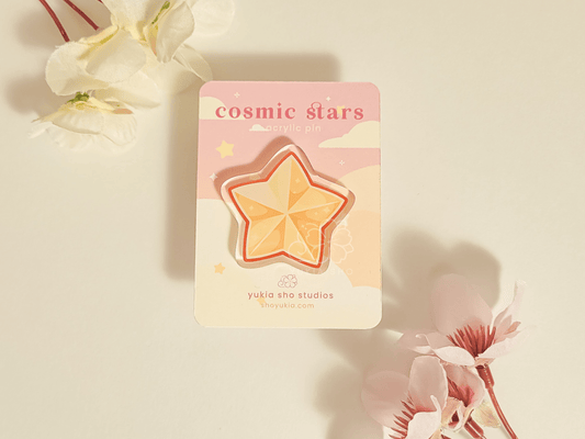 Cosmic Stars Star 1.5" Acrylic Pin - Yukia Sho Studios Ltd.