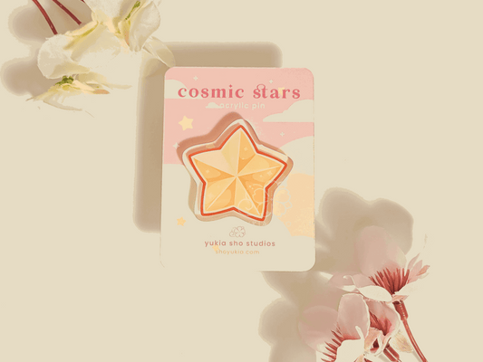 Cosmic Stars Star 1.5" Acrylic Pin - Yukia Sho Studios Ltd.