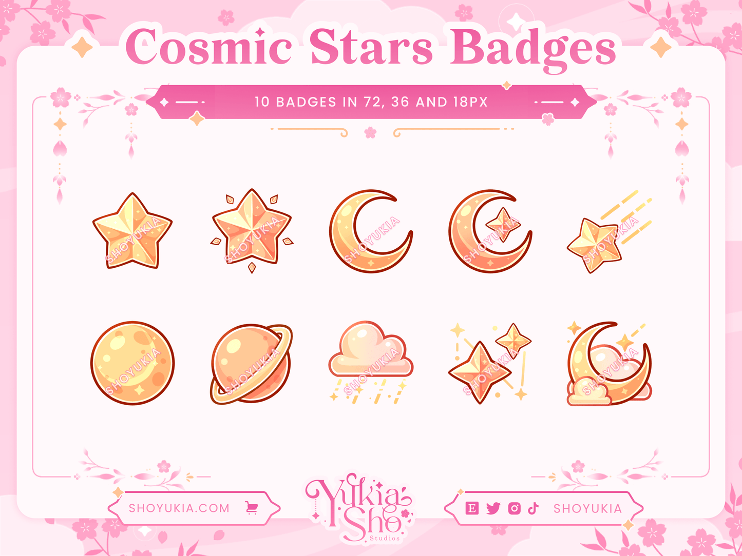 Cosmic Stars Sub Badges - Yukia Sho Studios Ltd.