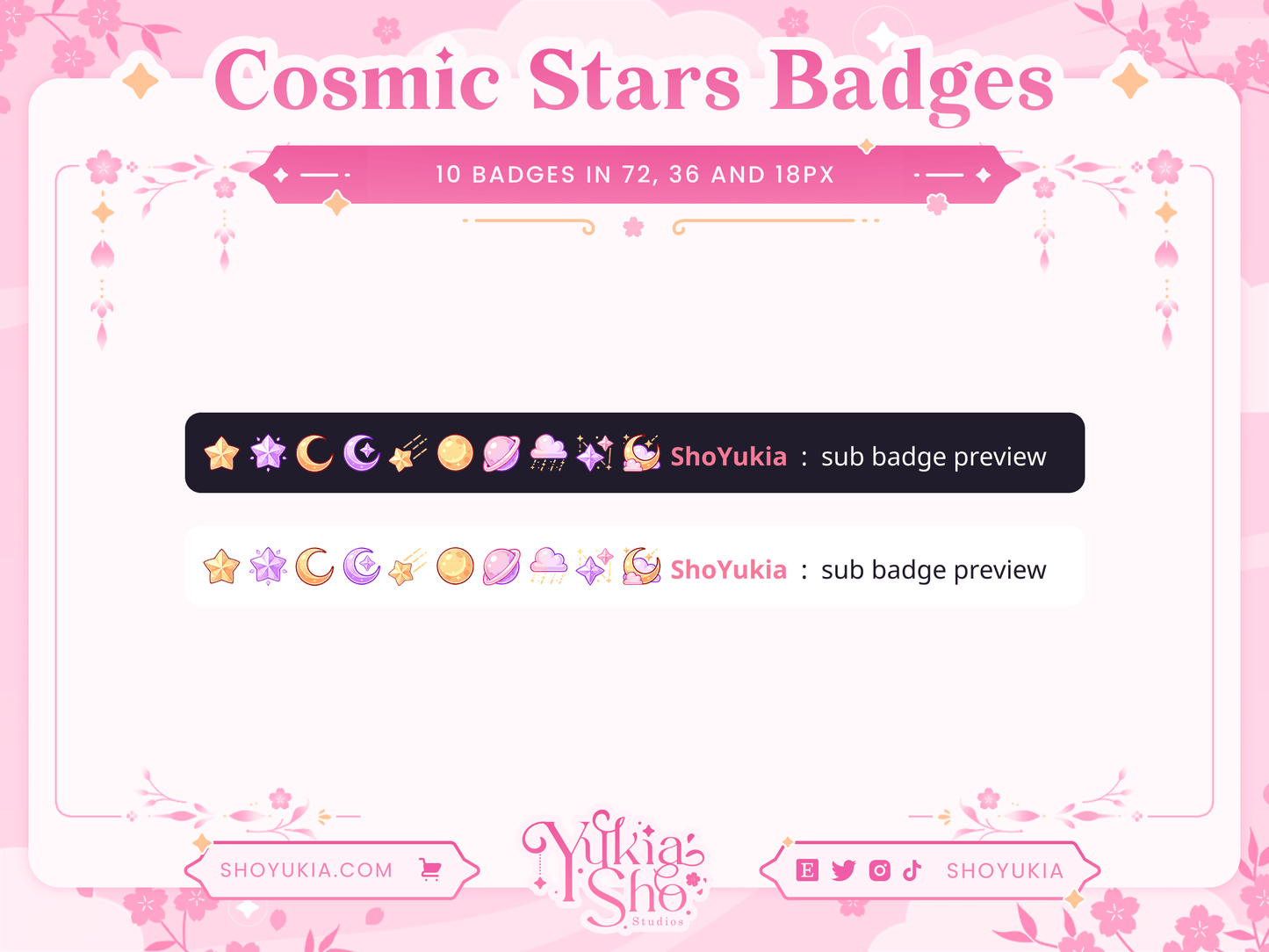 Cosmic Stars Sub Badges - Yukia Sho Studios Ltd.