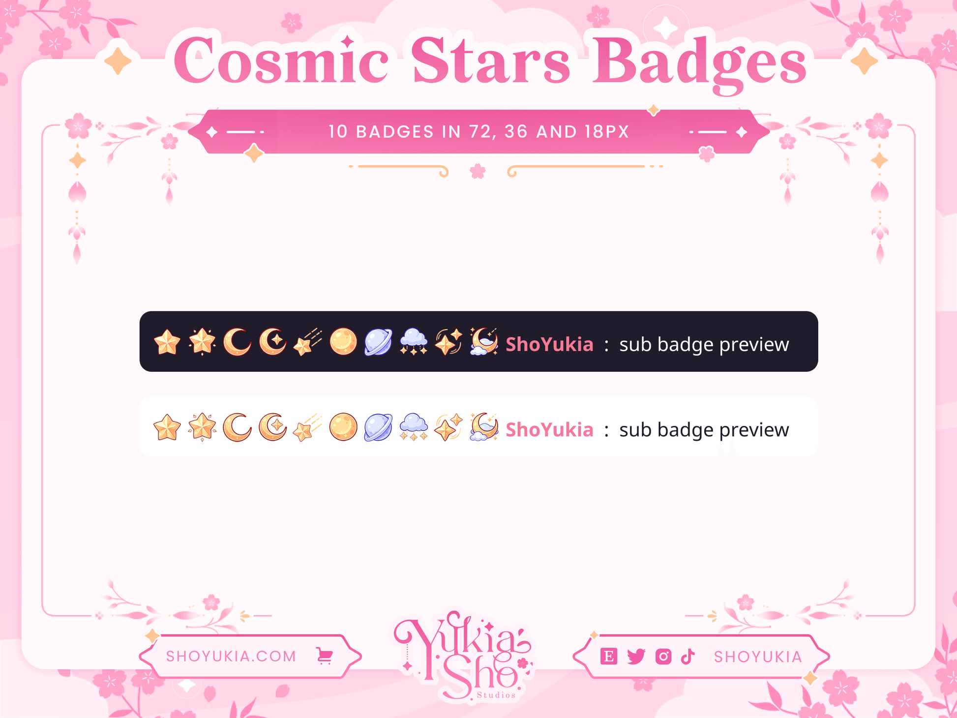 Cosmic Stars Sub Badges - Yukia Sho Studios