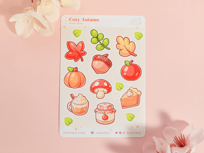 Cozy Autumn Mini Sticker Sheet - Yukia Sho Studios