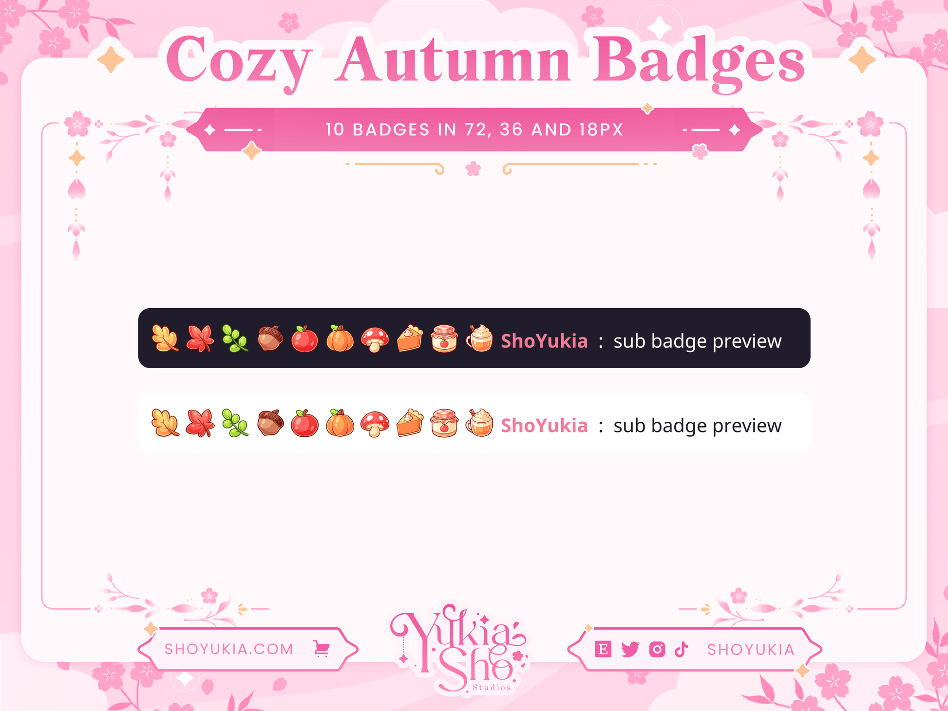Cozy Autumn Sub Badges - Yukia Sho Studios