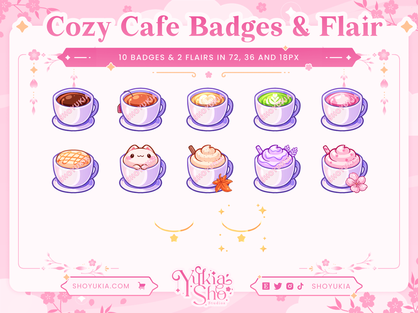 Cozy Cafe Sub Badges & Flair - Yukia Sho Studios