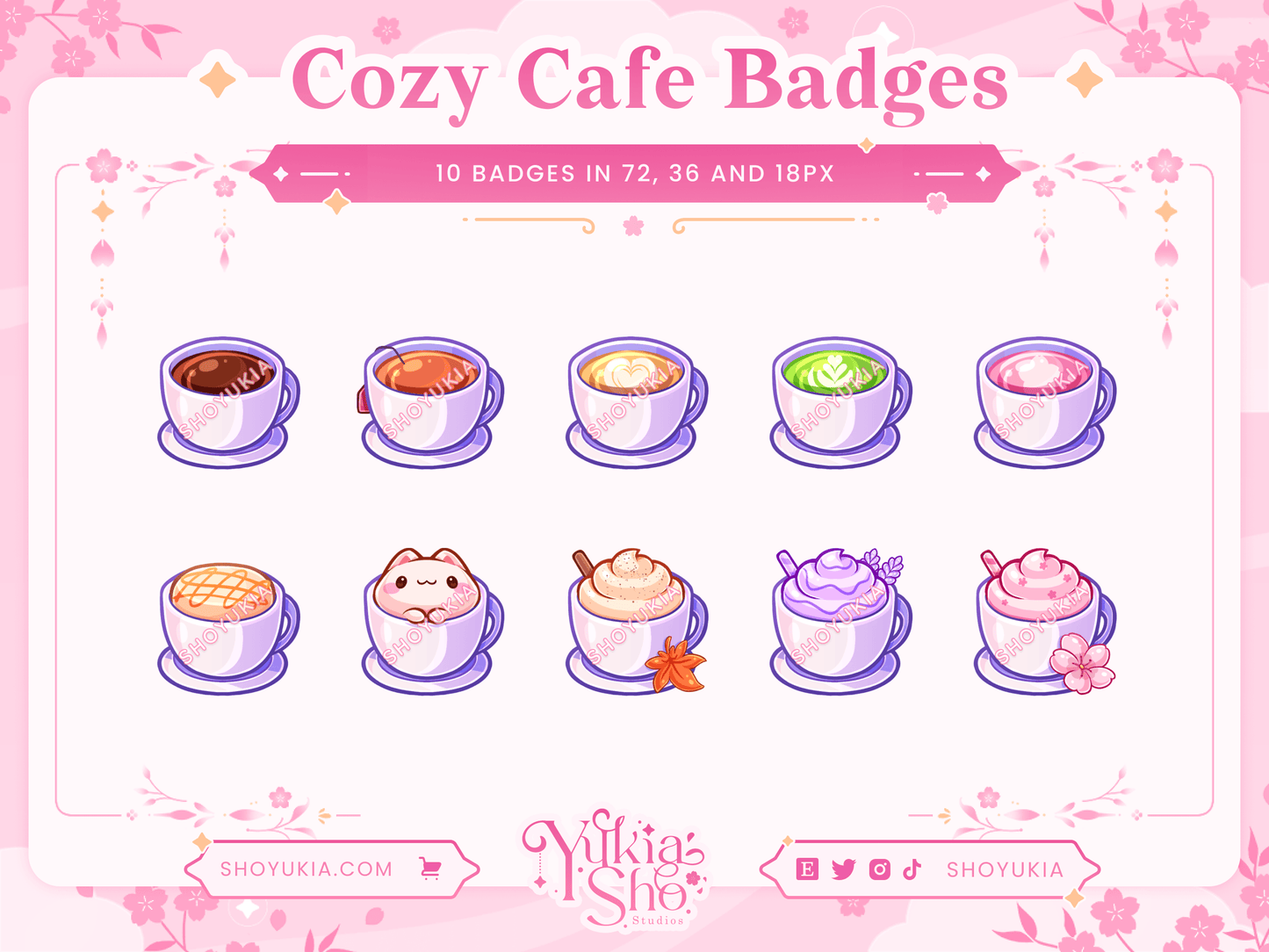 Cozy Cafe Sub Badges & Flair - Yukia Sho Studios