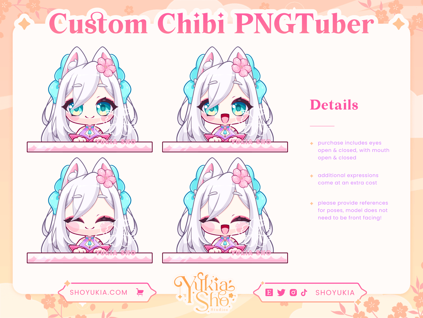 Custom Chibi PNGTuber Commission - Yukia Sho Studios Ltd.