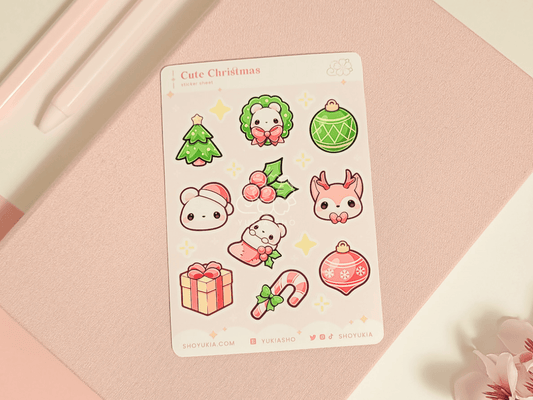 Cute Christmas Mini Sticker Sheet - Yukia Sho Studios Ltd.