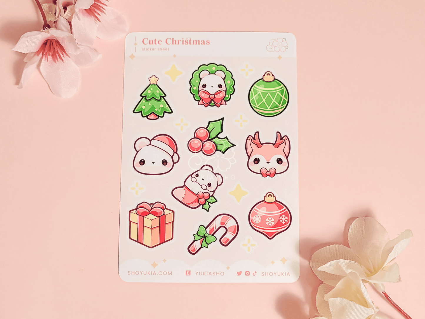 Cute Christmas Mini Sticker Sheet - Yukia Sho Studios Ltd.