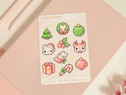 Cute Christmas Mini Sticker Sheet - Yukia Sho Studios Ltd.