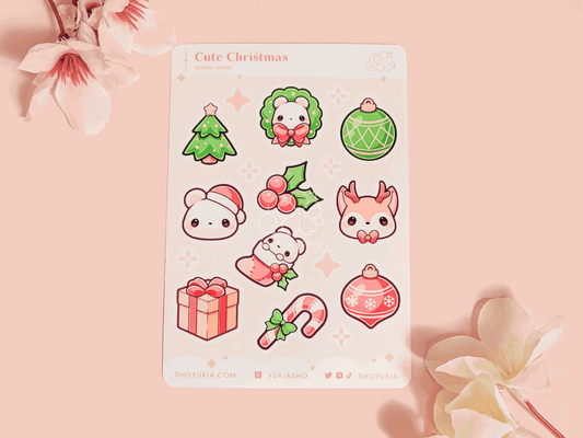 Cute Christmas Mini Sticker Sheet - Yukia Sho Studios Ltd.