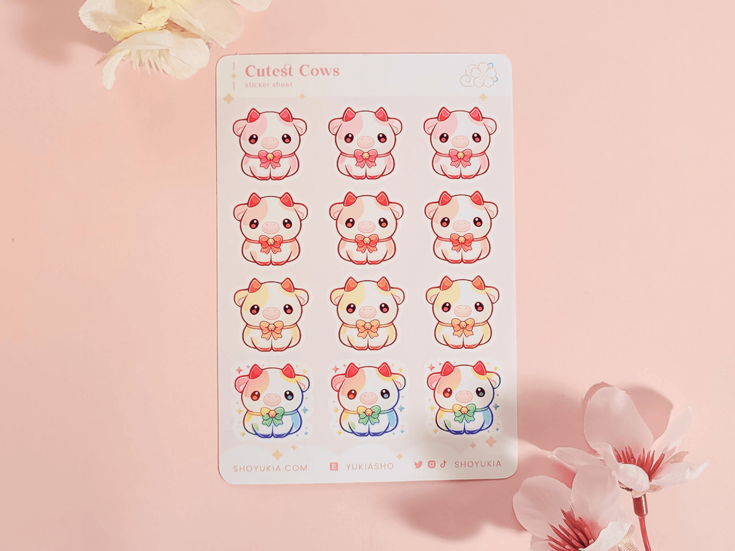 Cutest Cows Mini Sticker Sheet - Yukia Sho Studios