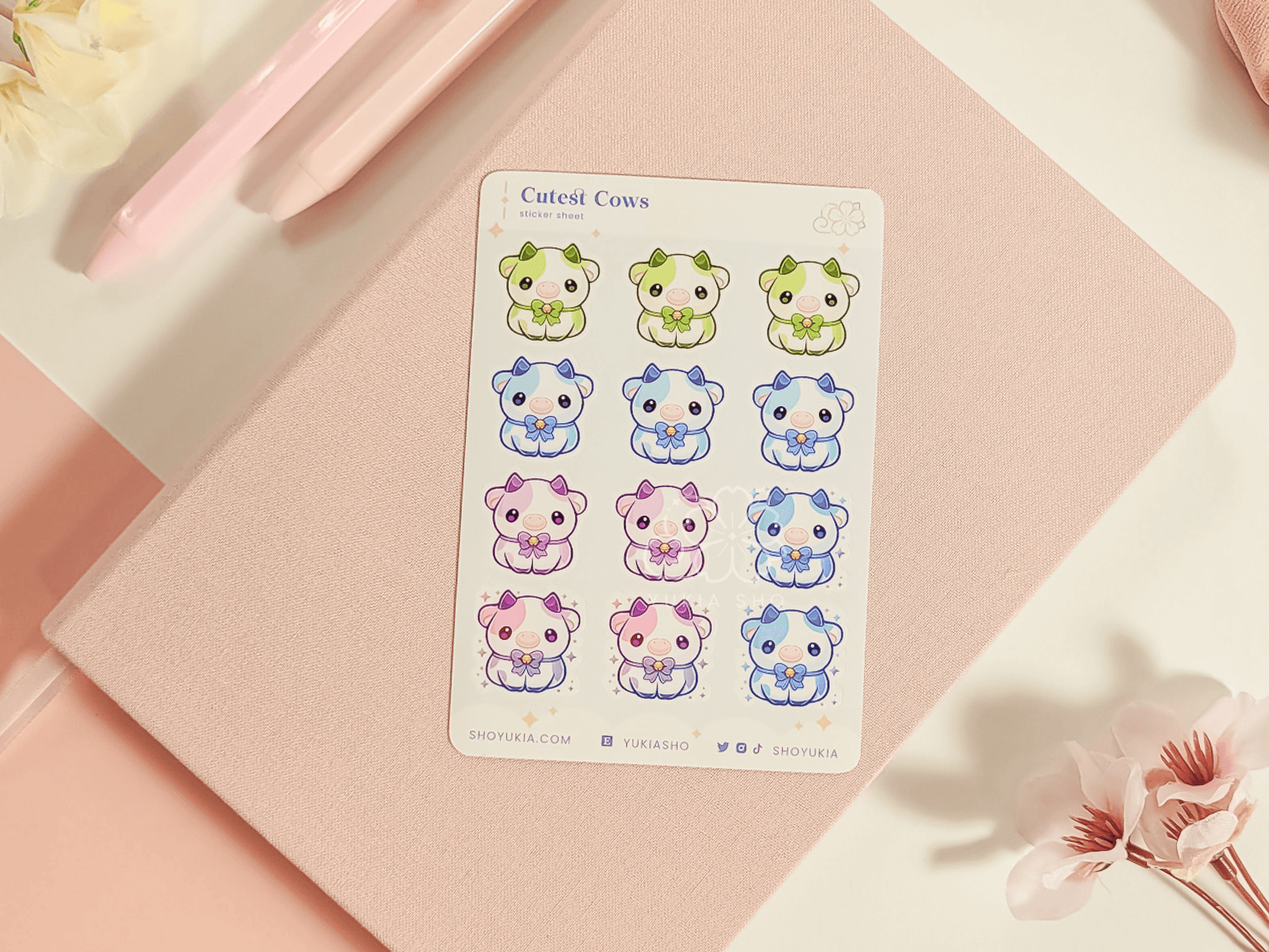 Cutest Cows Mini Sticker Sheet - Yukia Sho Studios