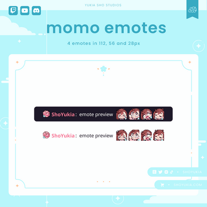 DDD Momo Emotes - Yukia Sho Studios Ltd.