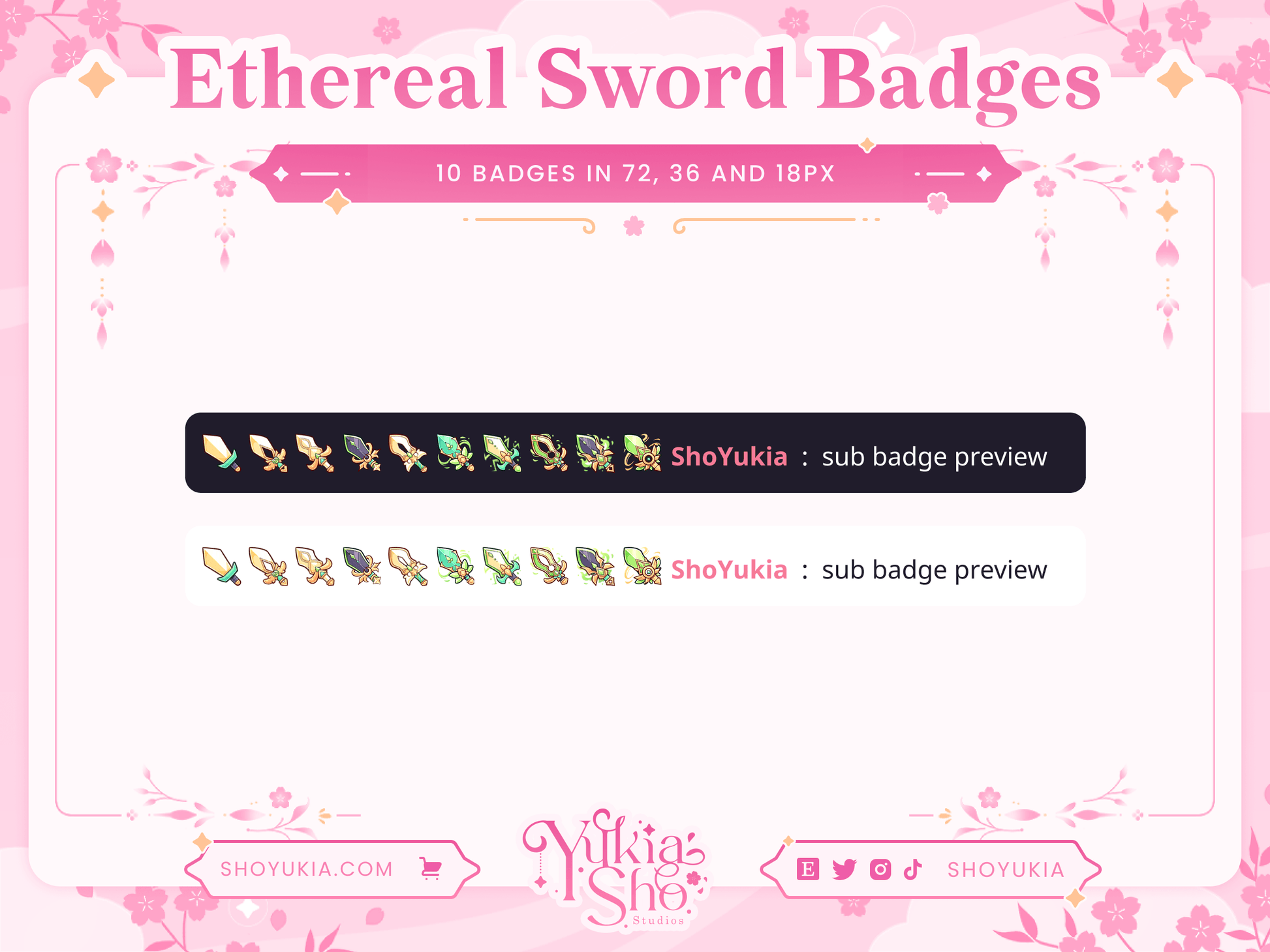 Ethereal Sword Sub Badges - Yukia Sho Studios Ltd.
