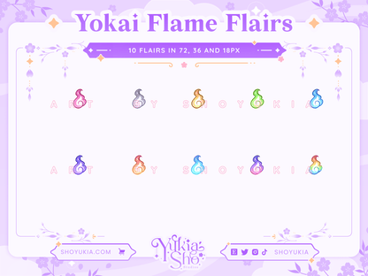 Fireball Yokai Twitch Badge Flair - Yukia Sho Studios