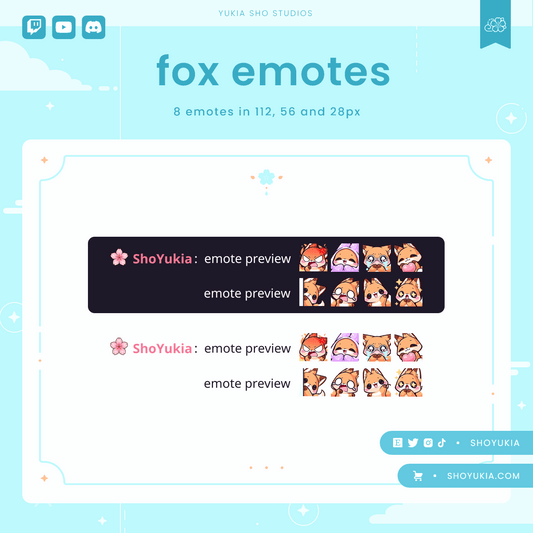 Fox Emotes - Yukia Sho Studios Ltd.