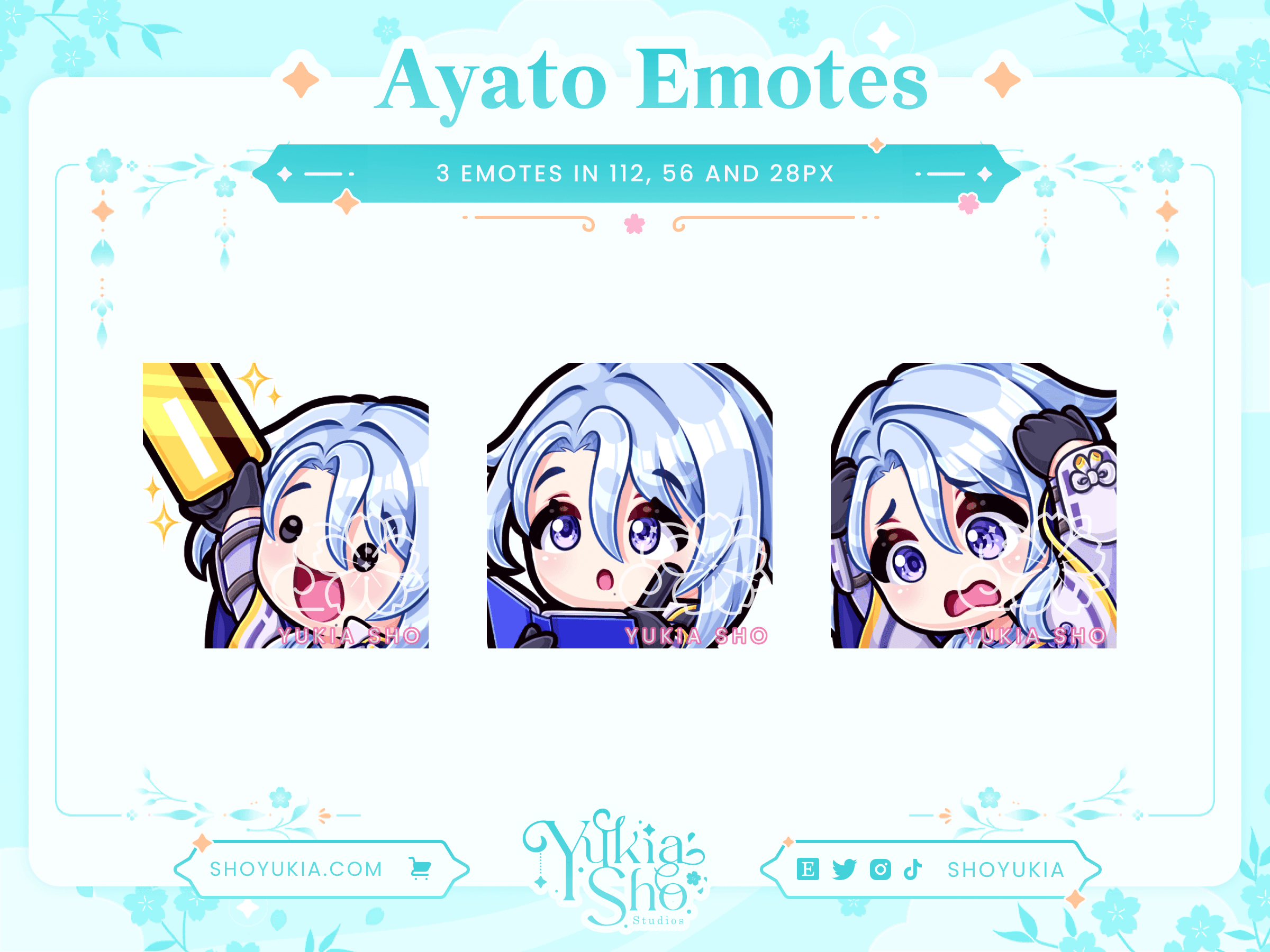 Genshin Impact Ayato Twitch Emotes – Yukia Sho Studios Ltd.