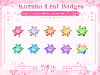 Genshin Impact Kazuha Leaf Sub Badges & Flair - Yukia Sho Studios