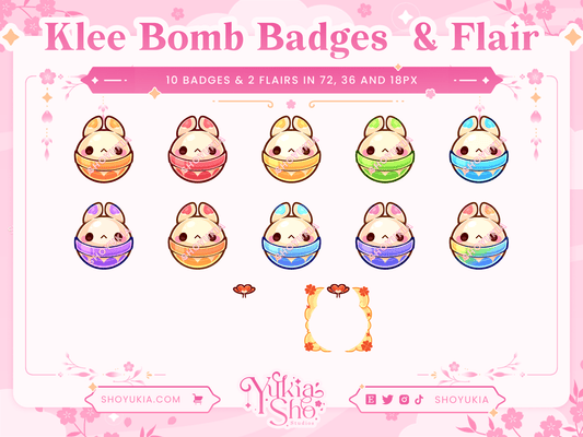 Genshin Impact Klee Bunny Bomb Sub Badges & Flair - Yukia Sho Studios Ltd.