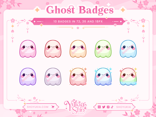 Halloween Kawaii Ghost Sub Badges - Yukia Sho Studios