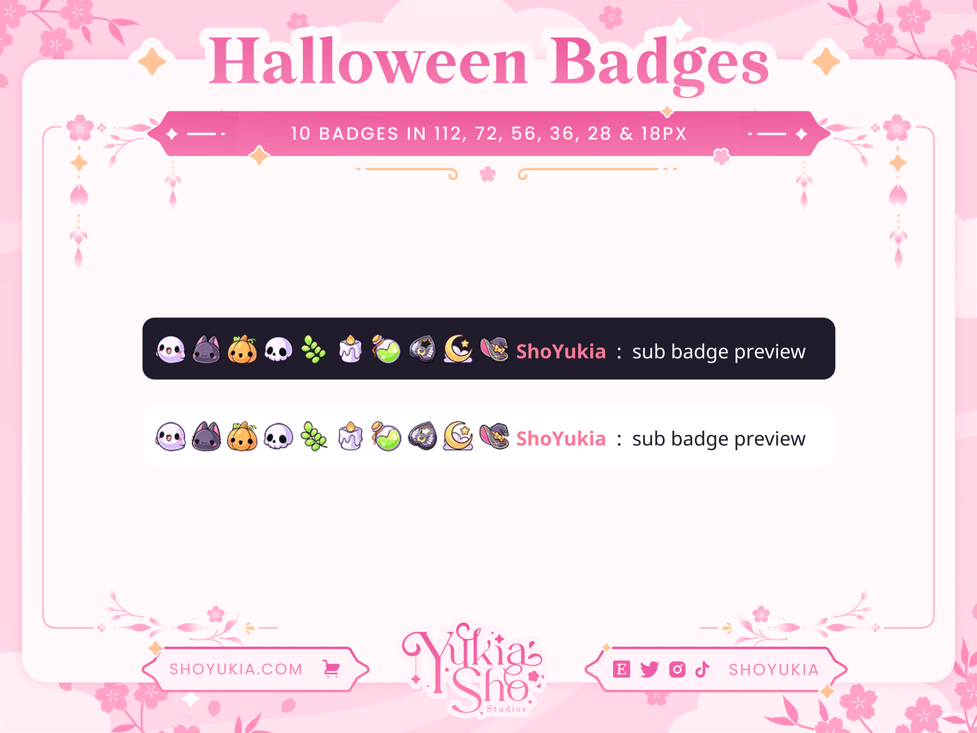 Halloween Sub Badges - Yukia Sho Studios Ltd.