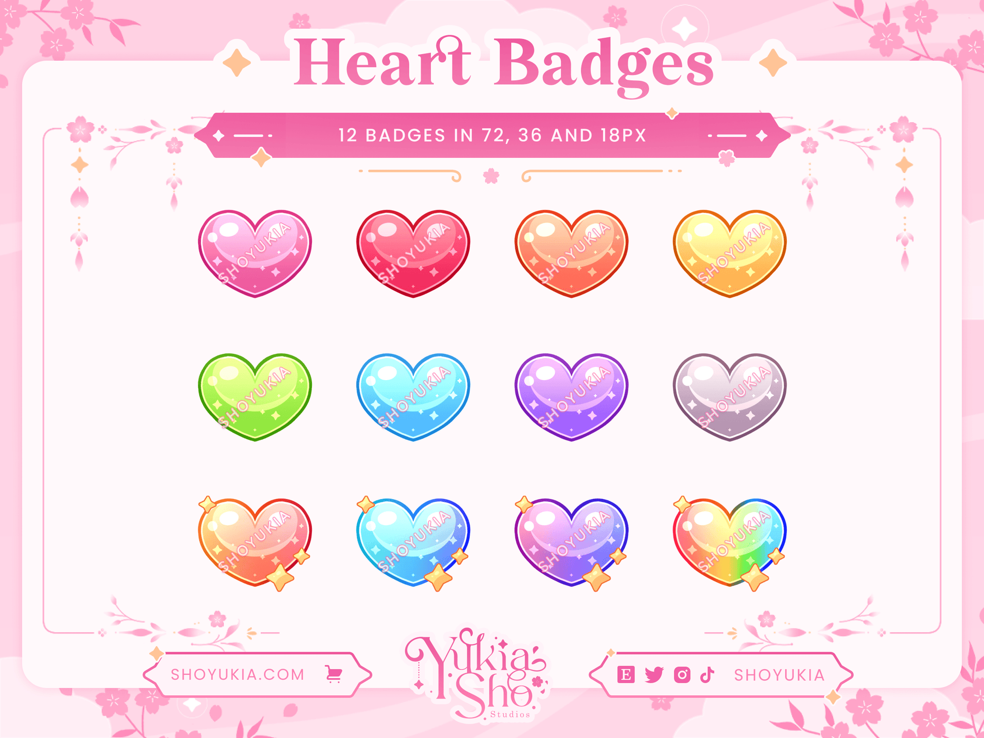 Heart Sub Badges - Yukia Sho Studios