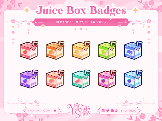 Juice Box Sub Badges - Yukia Sho Studios Ltd.