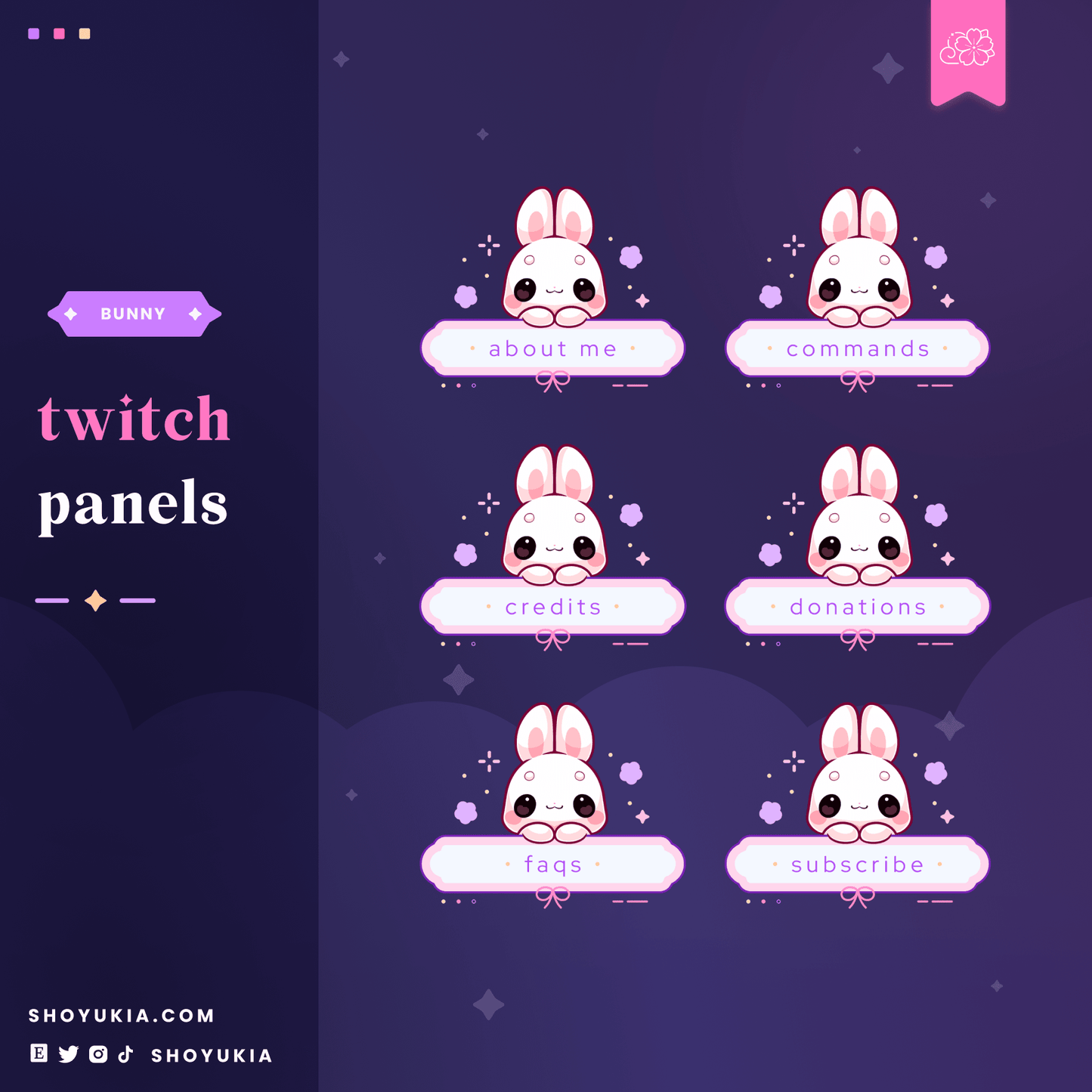 Kawaii Bunny Twitch Panels - Yukia Sho Studios Ltd.