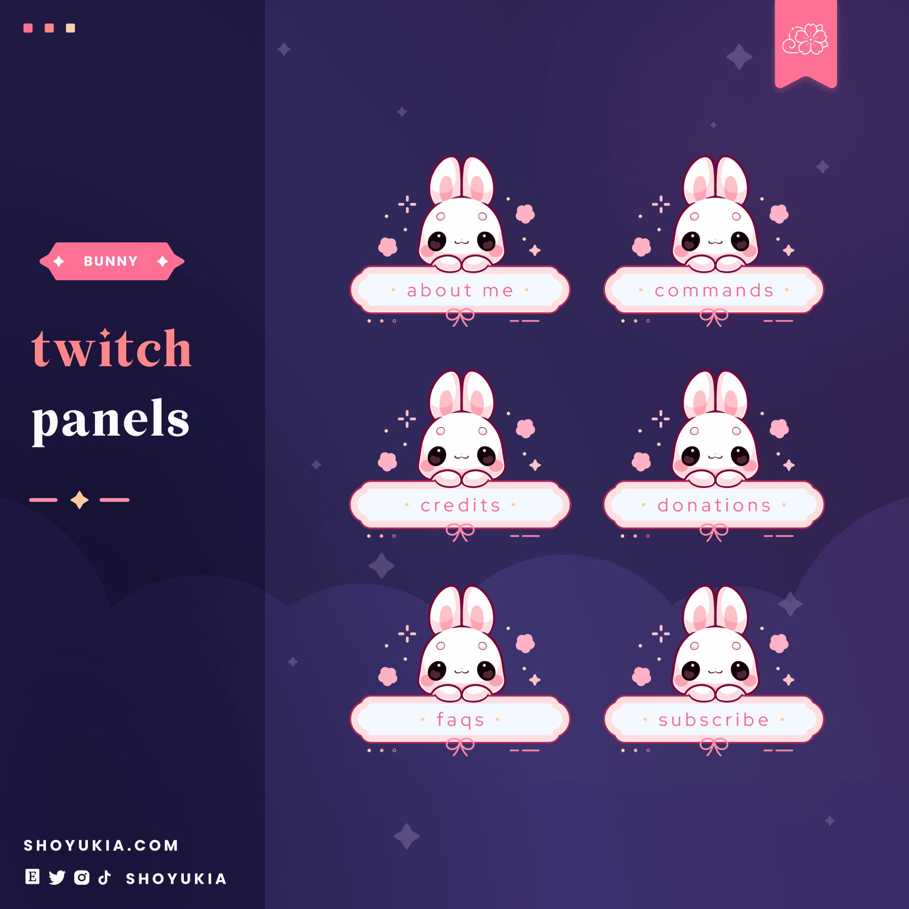 Kawaii Bunny Twitch Panels - Yukia Sho Studios Ltd.