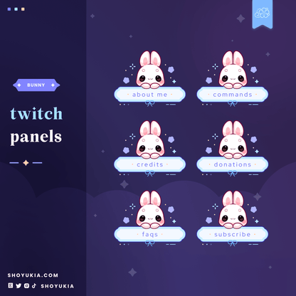 Kawaii Bunny Twitch Panels - Yukia Sho Studios Ltd.