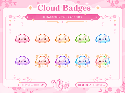 Kawaii Cloud Sub Badges - Yukia Sho Studios