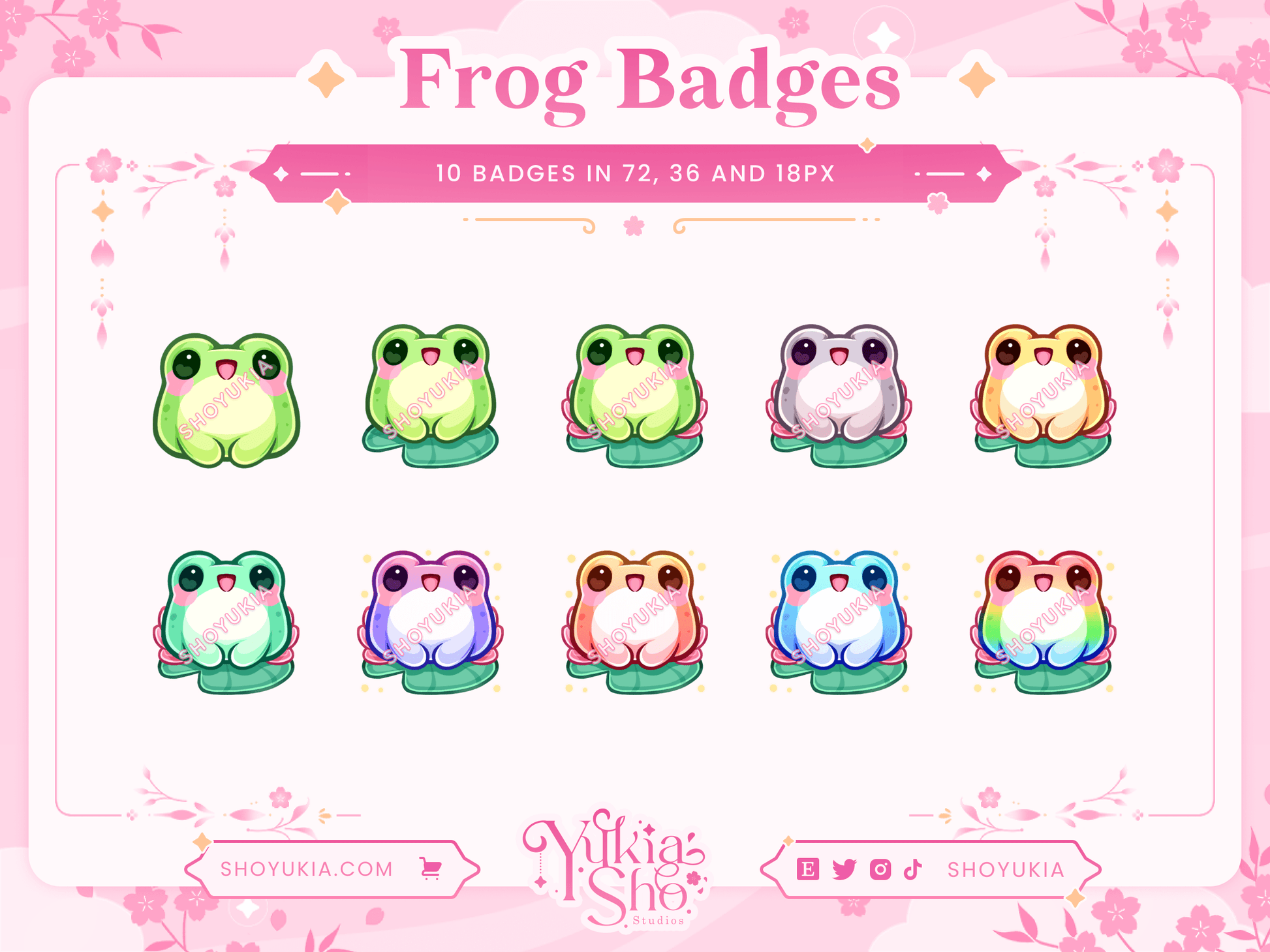 Kawaii Frog Sub Badges - Yukia Sho Studios
