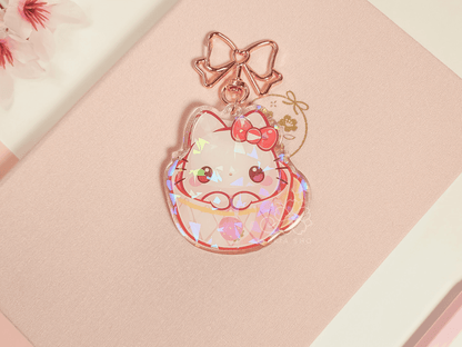 Kawaii Kitty Teacup 2.5" Acrylic Keychain Charm - Yukia Sho Studios Ltd.