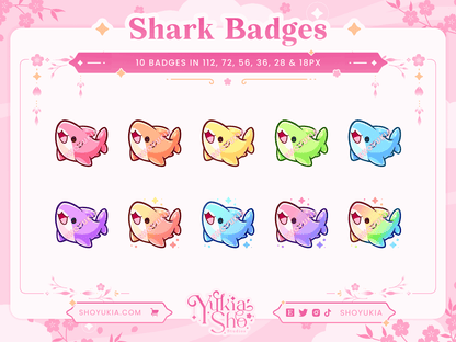 Kawaii Shark Sub Badges - Yukia Sho Studios Ltd.