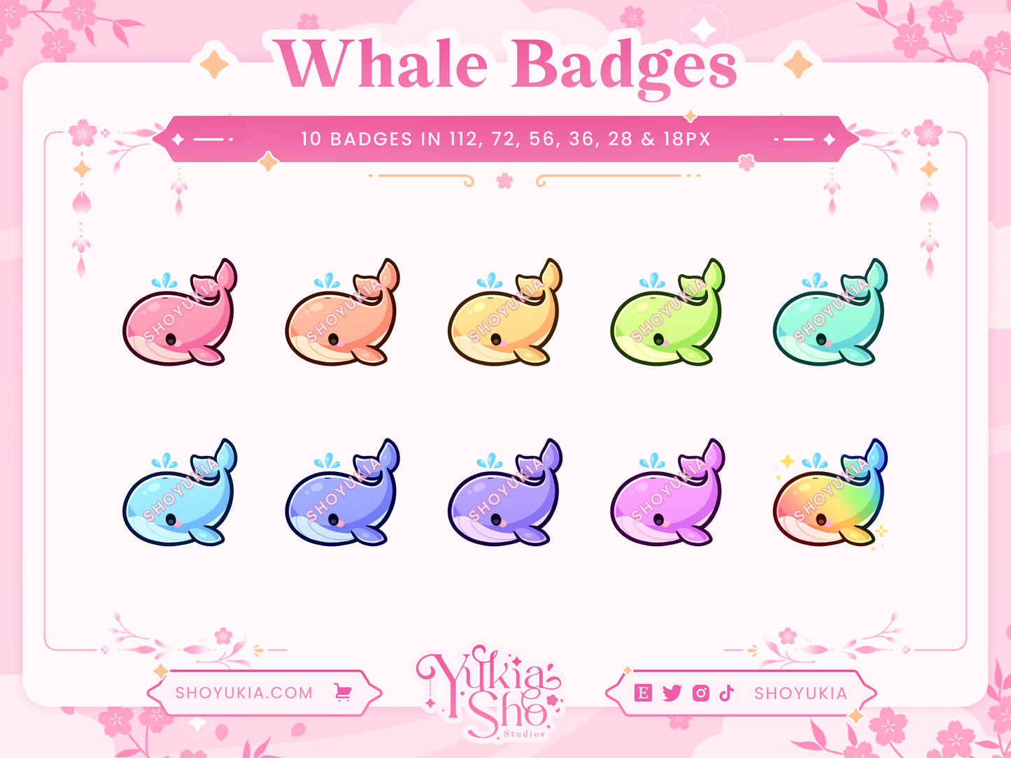 Kawaii Whale Sub Badges - Yukia Sho Studios Ltd.