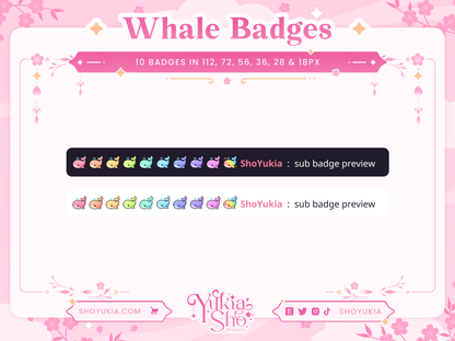 Kawaii Whale Sub Badges - Yukia Sho Studios Ltd.