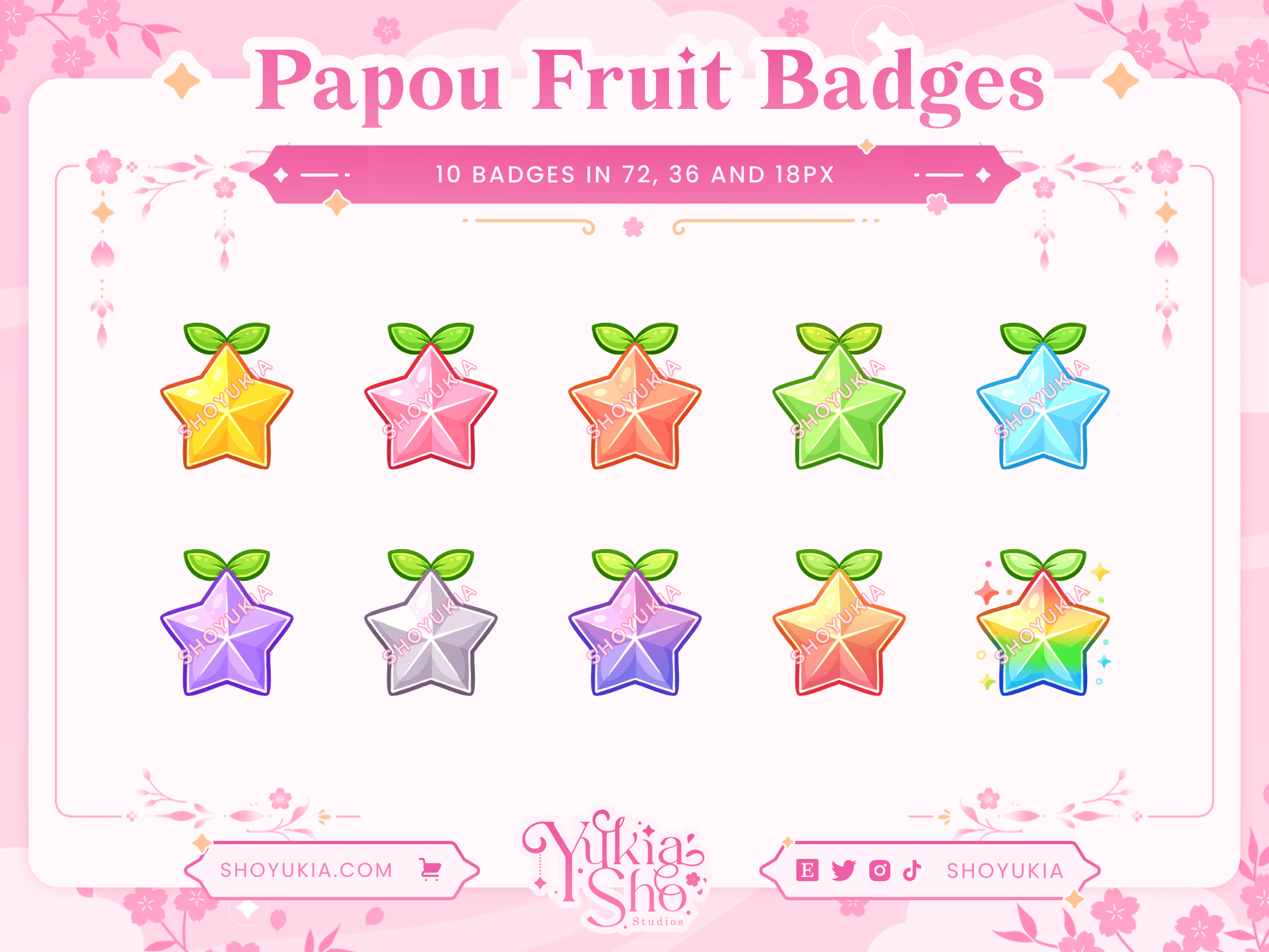 KH Papou Fruit Sub Badges - Yukia Sho Studios
