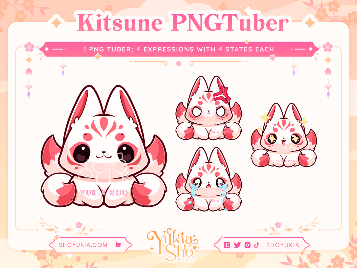 Kitsune Chibi PNGTuber - Yukia Sho Studios Ltd.