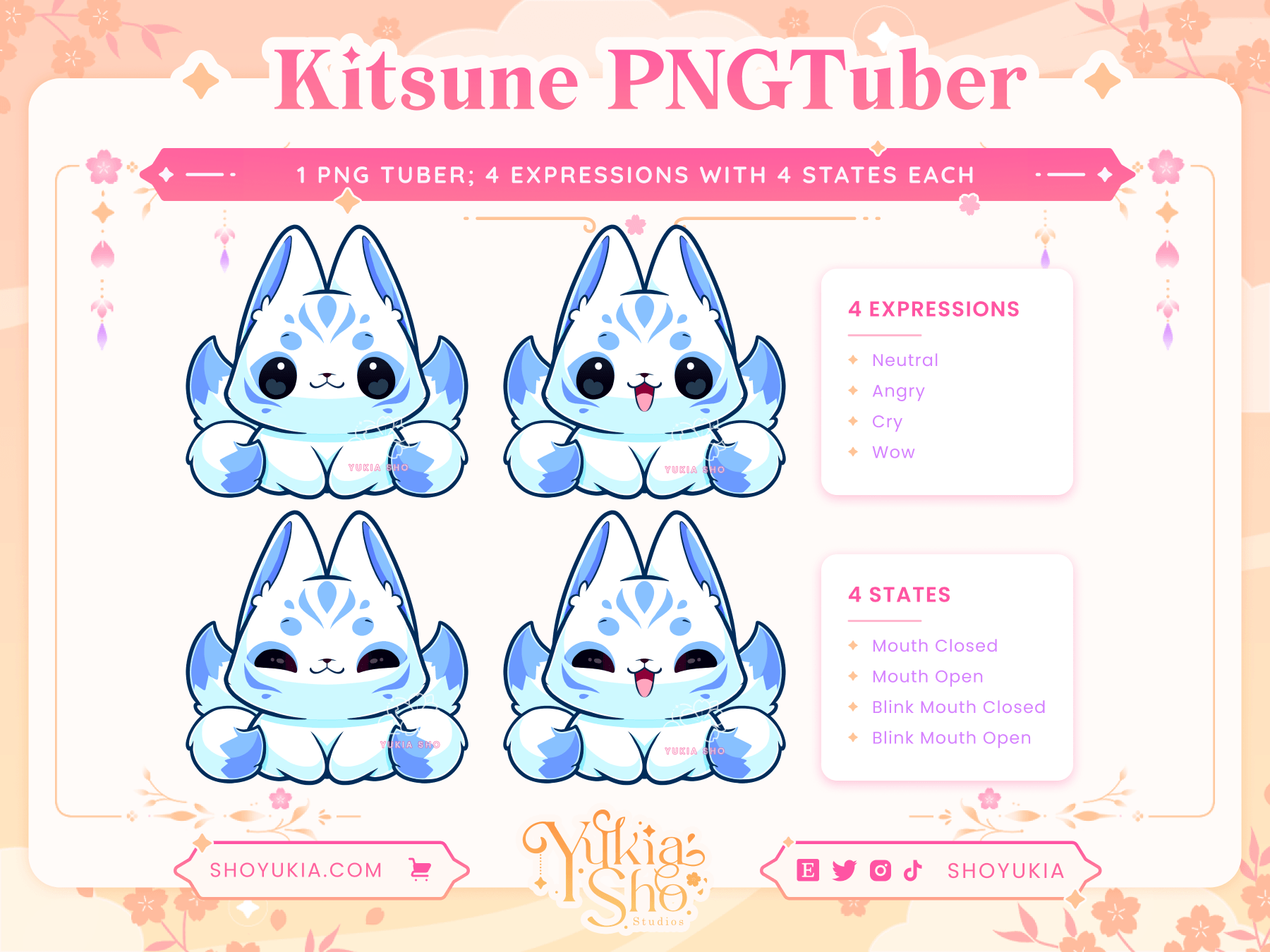 Kitsune Chibi PNGTuber - Yukia Sho Studios Ltd.